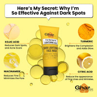 Ghar Soaps Skin Lightening with Kojic Acid + Turmeric, Brighter Skin Face Wash