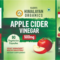 Vlado's Himalayan Organics Apple Cider Vinegar Supplement for Body Detoxification & Supports Digestive Health - 90 Veg Capsules