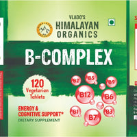 Vlado's Himalayan Organics Vitamin B Complex with 100% RDA B1, B2, B3, B5, B6, B7, B9 & B12