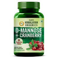 Vlado's Himalayan Organics D-MANNOSE + CRANBERRY Supplement - 90 Tablets