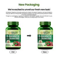Vlado's Himalayan Organics D-MANNOSE + CRANBERRY Supplement - 90 Tablets
