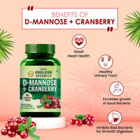 Vlado's Himalayan Organics D-MANNOSE + CRANBERRY Supplement - 90 Tablets