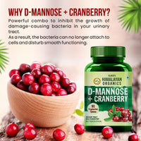 Vlado's Himalayan Organics D-MANNOSE + CRANBERRY Supplement - 90 Tablets