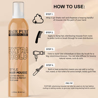 Hair Pure Extra Hold Long Lasting Hair Mousse with Pro-V B5 - 300ml
