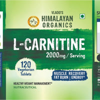 Vlado's Himalayan Organics L-Carnitine 2000 mg/Serving 120 Veg Tablets