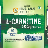 Vlado's Himalayan Organics L-Carnitine 2000 Mg | Healthy Weight Management 60 Tablets