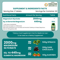 Vlado's Himalayan Organics Highly Absorbable Magnesium Glycinate 120 Tablets