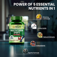 Vladoâ€™s Himalayan Organics Multivitamin Sports With 60+ Nutrients | Vitamin B1,B2,B3,B5,B6,B12,A,E,C,D,K,Biotin,Calcium,Zinc | Good For Brain, Eye, Muscle & Joint Care - 60 Veg Tablets