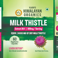 Vlado's Himalayan Organics Milk Thistle Extract Detox Supplement 60 Capsules