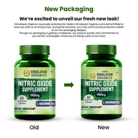 Vlado's Himalayan Organics Nitric Oxide Supplement with L- Arginine HCL 1400mg 60 Capsules