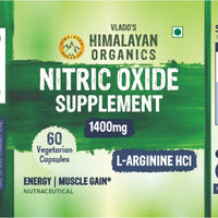Vlado's Himalayan Organics Nitric Oxide Supplement with L- Arginine HCL 1400mg 60 Capsules