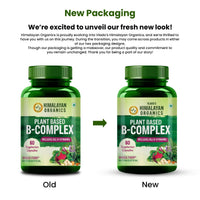 Vlado's Himalayan Organics Plant Based B-Complex Vitamins B12, B1, B2, B3, B5, B6, B9 and Biotin for Metabolism, Hair and Energy