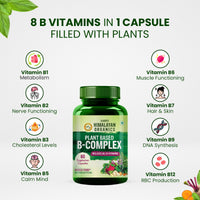 Vlado's Himalayan Organics Plant Based B-Complex Vitamins B12, B1, B2, B3, B5, B6, B9 and Biotin for Metabolism, Hair and Energy