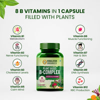 Vlado's Himalayan Organics Plant Based B-Complex Vitamins B12, B1, B2, B3, B5, B6, B9 and Biotin for Metabolism, Hair and Energy