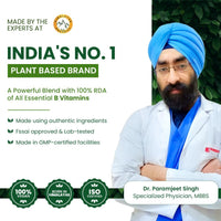 Vlado's Himalayan Organics Plant Based B-Complex Vitamins B12, B1, B2, B3, B5, B6, B9 and Biotin for Metabolism, Hair and Energy