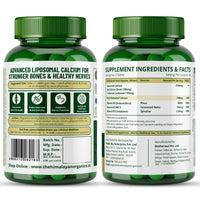 Vlado's Liposomal Calcium 2100mg + D3, K2, B12 - Bones, Heart, Joints, 60 Tabs