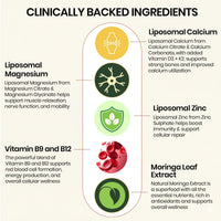 Vlado's Liposomal Calcium, Magnesium, Zinc + D3, K2 - Bones, Immunity, 60 Tabs