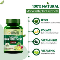 Vlado's Himalayan Organics Plant Based Iron Supplement - 90 Veg Capsules