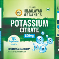 Vlado's Himalayan Organics Potassium Citrate 800mg 120 Veg Tablets