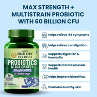 Vlado’s Himalayan Organic Probiotics 60 Billion CFU + 170Mg Prebiotics + 24 Strains Supplement | Better Nutrient Absorption | Healthy Digestion, Stronger Immunity & Overall Wellness - 60 Veg Capsules