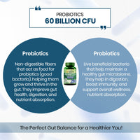 Vlado’s Himalayan Organic Probiotics 60 Billion CFU + 170Mg Prebiotics + 24 Strains Supplement | Better Nutrient Absorption | Healthy Digestion, Stronger Immunity & Overall Wellness - 60 Veg Capsules