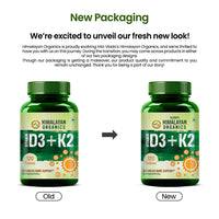 Vlado's Himalayan Organics Vitamin D3 with K2 As MK7 Supplement- 120 Veg Tablets