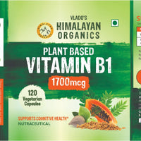 Vlado's Himalayan Organics Plant-Based Vitamin B1 120 Capsules
