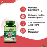 Vlado's Himalayan Organics Methylcobalamin Vitamin B12 1500mcg Supplement - 90 Veg Tablets