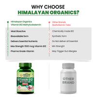Vlado's Himalayan Organics Methylcobalamin Vitamin B12 1500mcg Supplement - 90 Veg Tablets