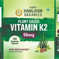 Vlado's Himalayan Organics Plant-Based Vitamin K2 Supplement - 120 Veg Capsules