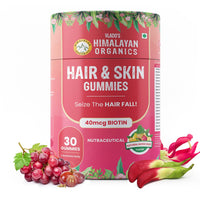 Vlado's Himalayan Organics Hair & Skin Gummies 40 mcg Biotin For Hair Growth & Glowing Skin