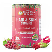 Vlado's Himalayan Organics Hair & Skin Gummies 40 mcg Biotin For Hair Growth & Glowing Skin