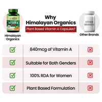 Vlado's Himalayan Organics Plant-Based Vitamin A Supplement 120 Capsules