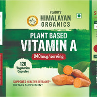 Vlado's Himalayan Organics Plant-Based Vitamin A Supplement 120 Capsules
