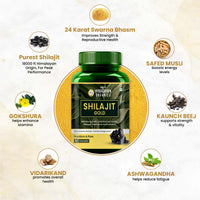 Vlado's Himalayan Organics Pure Shilajit 24 carat Gold with Ashwagandha 60 Capsules