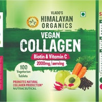 Vlado's Himalayan Organics Vegan Collagen 2000Mg With Biotin And Vitamin C - 100 Veg Tablets