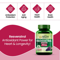 Vlado's HImalayan Organics Resveratrol 255mg with Grape Seed Extract Supplement 60 Capsules
