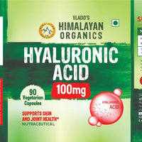 Vlado's Himalayan Organics Hyaluronic Acid 100mg Supplement 90 Capsules