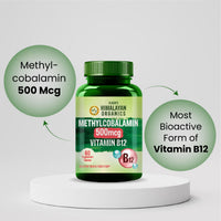 Vlado's Himalayan Organics Vitamin B12 Supplements 500 mcg - Methylcobalamin B12 Vitamin Tablets for Men & Women - 60 Veg Tablets
