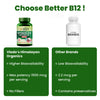 Vlado's Himalayan Organics Vitamin B12 Tablets 1500 mcg -Active form of Methylcobalamin Vitamin B12 Supplements for Men & Women- 60 Veg Tablets
