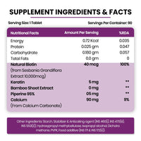 Vladoâ€™s Himalayan Organics Biotin 10000 Mcg For Glowing Skin, Fight Nails And Strong Hair (90 Tablets)