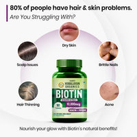 Vladoâ€™s Himalayan Organics Biotin 10000 Mcg For Glowing Skin, Fight Nails And Strong Hair (90 Tablets)