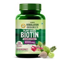 Vladoâ€™s Himalayan Organics Plant-Based Biotin 10,000mcg â€“ 120 Veg Capsules | Hair Growth, Glowing Skin & Stronger Nails Supplement for Men & Women