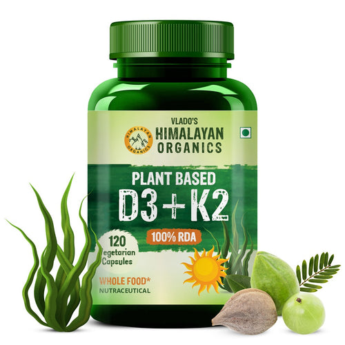 Vladoâ€™s Himalayan Organics Plant-Based Vitamin D3 600IU with K2 MK-7 â€“ 120 Veg Capsules