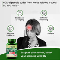 Vladoâ€™s Himalayan Organics Vitamin B12 500mcg â€“ Methylcobalamin Tablets for Energy, Brain, Heart & Nerve Health â€“ 90 Veg Tablets