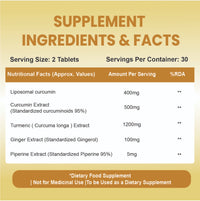 Vlado's Liposomal Curcumin 2200mg + Piperine - Anti-Inflammatory, 60 Tabs