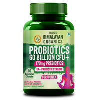 Vladoâ€™s Himalayan Organics Probiotics for Women â€“ 60 Billion CFU + 24 Strains & Prebiotics â€“ Gut Health, Bloating & Digestion Support â€“ 60 Capsules