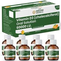 Vlado’s Himalayan Organics Vitamin D3 60000 IU – Cholecalciferol Oral Solution Shots, Sugar-Free, Orange Flavor – 5ml x 8 Bottles