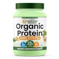 Vlado Himalayan Organics Plant Protein Powder – 28g Protein, 5g BCAA | Organic Pea Protein | Vegan, Clean, Unflavoured, 500 gm