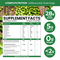 Vlado Himalayan Organics Plant Protein Powder – 28g Protein, 5g BCAA | Organic Pea Protein | Vegan, Clean, Unflavoured, 500 gm